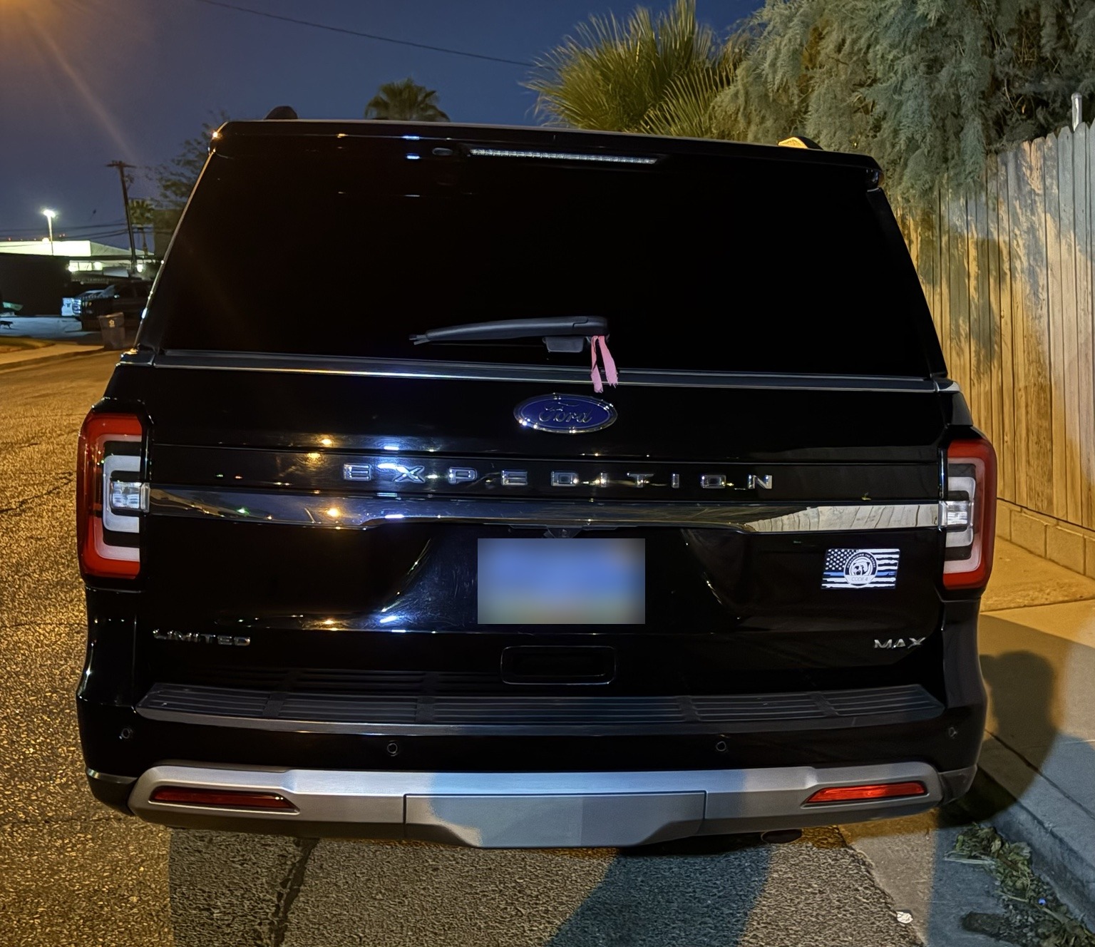 Rear view of black Ford Expedition MAX Limited